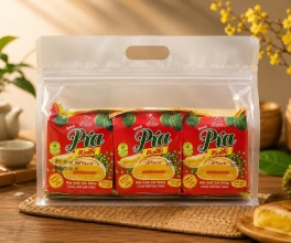 BÁNH PÍA ĐẬU XANH SẦU RIÊNG TRỨNG MUỐI - TÚI 6 CÁI - 516G 