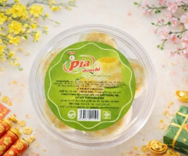 BÁNH PÍA HỘP TRÒN VỊ LÁ DỨA SẦU RIÊNG - 180G 
