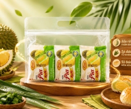 BÁNH PÍA VỊ LÁ DỨA SẦU RIÊNG TRỨNG MUỐI - TÚI 6 CÁI - 516G