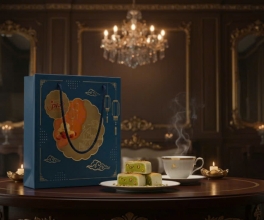 HỘP QUÀ BÁNH PÍA TẾT THẬP CẨM - HỘP XANH 12 CÁI 